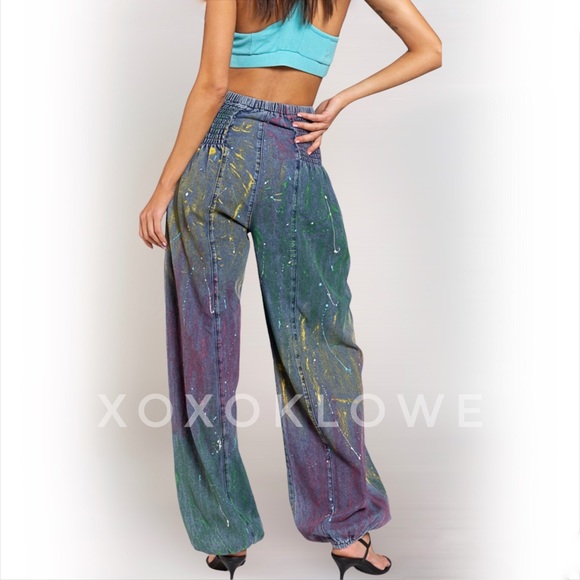 POL Rainbow Festival Harem Jogger Denim Jeans - Picture 8 of 15